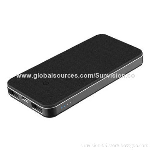 Portable Power Bank with Qi Wireless Receiver for Inductive Charging by Any Qi Transmitter